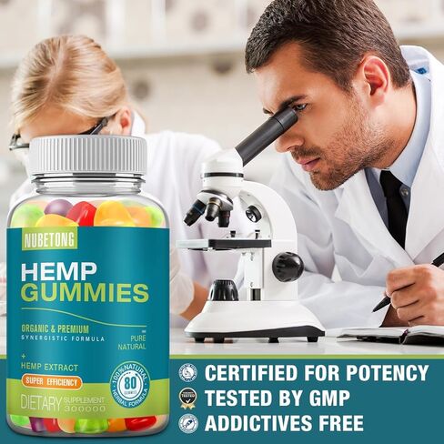 2 Packs Hemp Gummies for Sleep, Pain, Anxiety Relief High Potency Supplement Edible Bear Gummy Extra Strength Pure Natural Hemp Oil Extract Non-GMO, Vegan in Kuwait