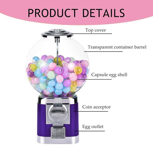 Orange Vending Machine - Bulk Gumball & Capsule Toy Dispenser, Classic Candy Machine for Retail & Game Stores, Perfect for Kids and Parties, Durable & Easy to Use in Saudi Arabia