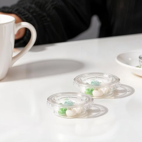 400 Pack 0.5 Oz Clear Disposable Plastic Portion Cups with Lids, Small Mini Plastic Condiment Containers for Sauces Cups, Portion Control, Meal Prep, Condiments, Medicine, Samples in Saudi Arabia