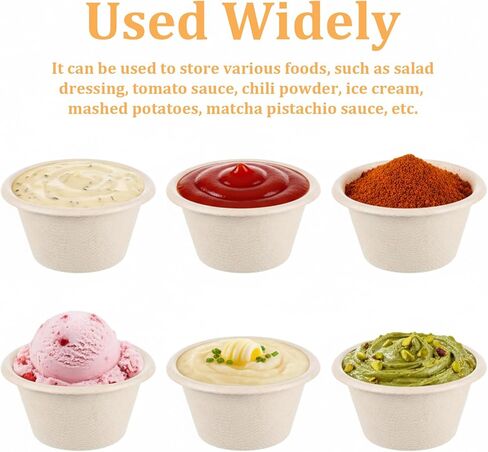 250 عبوة من أكواب ألياف قصب السكر الطبيعية مع أغطية سعة 2 أونصة، أكواب توابل طبيعية قابلة للتحلل، كوب تذوق ورقي، أطباق ورقية للاستعمال مرة واحدة تقدم كوب عينة لتذوق الوجبات الخفيفة in Kuwait