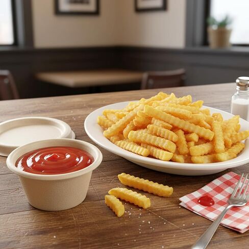 250 عبوة من أكواب ألياف قصب السكر الطبيعية مع أغطية سعة 2 أونصة، أكواب توابل طبيعية قابلة للتحلل، كوب تذوق ورقي، أطباق ورقية للاستعمال مرة واحدة تقدم كوب عينة لتذوق الوجبات الخفيفة in Kuwait