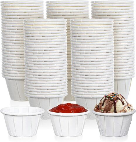 1000 Pack White Disposable Paper Cups 0.5oz Small Sample Souffle Portion Cups with Water Proof Lining, Mini Mouthwash Cup for Travel, Picnics, Parties, Jello Shots, Juice, Dessert in Kuwait