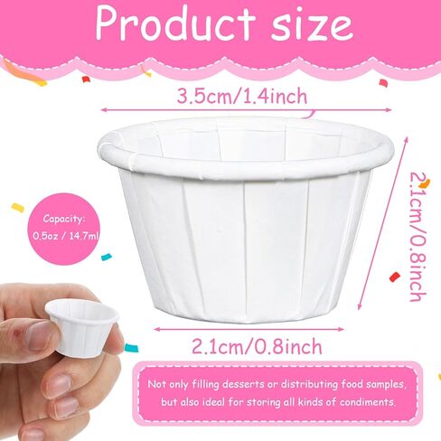 1000 Pack White Disposable Paper Cups 0.5oz Small Sample Souffle Portion Cups with Water Proof Lining, Mini Mouthwash Cup for Travel, Picnics, Parties, Jello Shots, Juice, Dessert in Kuwait