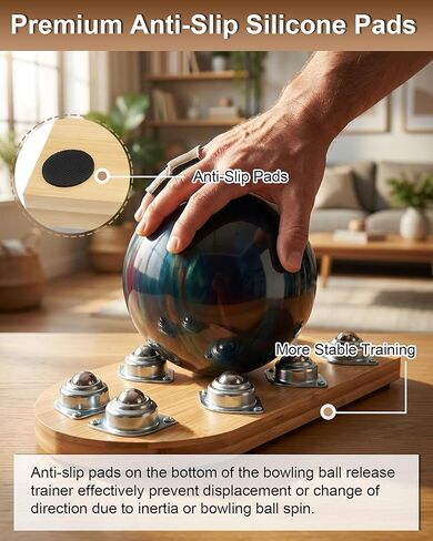 Bowling Ball Release Trainer, 14"x 7" x 1 "Wooden Bowling Release Trainer, Bowling Training Aid, Suitable for Home, Office, Bowling Training Centers in Kuwait