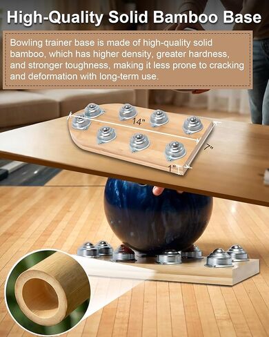 Bowling Ball Release Trainer, 14"x 7" x 1 "Wooden Bowling Release Trainer, Bowling Training Aid, Suitable for Home, Office, Bowling Training Centers in Kuwait