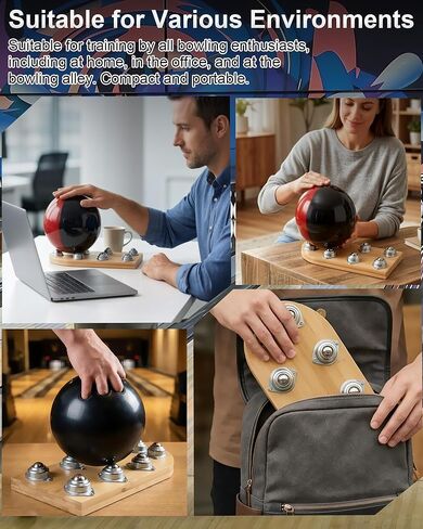 Bowling Ball Release Trainer, 14"x 7" x 1 "Wooden Bowling Release Trainer, Bowling Training Aid, Suitable for Home, Office, Bowling Training Centers in Kuwait
