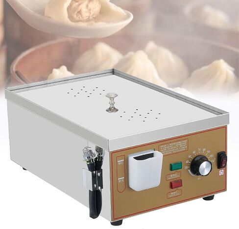 Electric Dim Sum Steamer Commercial Electric Steamer 30 110℃ Constant Temperature Adjustment Dry Boiling Alarm for Home Store Buffet Restaurant 2holes in Saudi Arabia