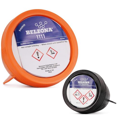Belzona 1111 Super Metal 1kg Repair Kit, High-Strength Epoxy Composite for Filling Cracks & Holes, Engine, Pump Casing, Pipe, Tank Repair, Solvent Free, 2-Part Structural Adhesive (Base + Solidifier) in Kuwait