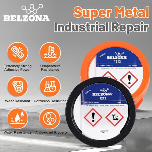 Belzona 1212 Surface Tolerant Epoxy Resin 450g Kit for Repair Composite Plate Bonding Engine Gearbox Sealing with Strong Adhesion Rapid Cure Wet Oil Underwater Solvent Free Base 205g in Kuwait