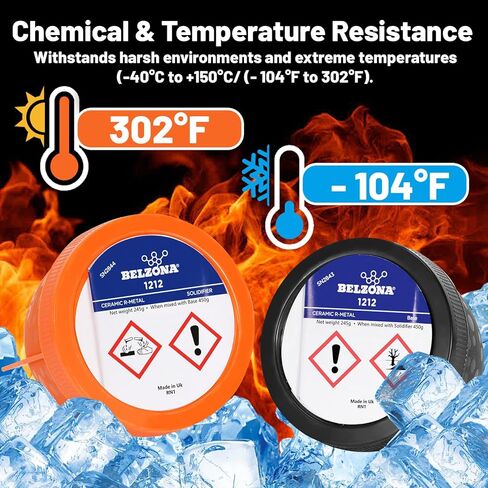 Belzona 1212 Surface Tolerant Epoxy Resin 450g Kit for Repair Composite Plate Bonding Engine Gearbox Sealing with Strong Adhesion Rapid Cure Wet Oil Underwater Solvent Free Base 205g in Kuwait