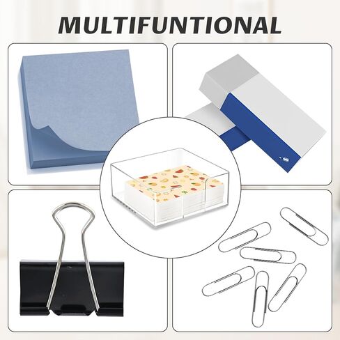 Acrylic Napkin Holder, Clear Square Cocktail Napkin Holder, Paper Lucite Tray with Side Opening, Flat Tissue Holder for Table Kitchen Bathroom Bar Dinner Party Decor,5.3 X 5.3 X 2.2 In in Kuwait