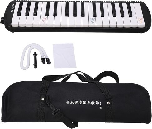 Mouth Piece Melodica Instrument with 32 Key for Begginers Musical Education Instrument (Black) in Kuwait