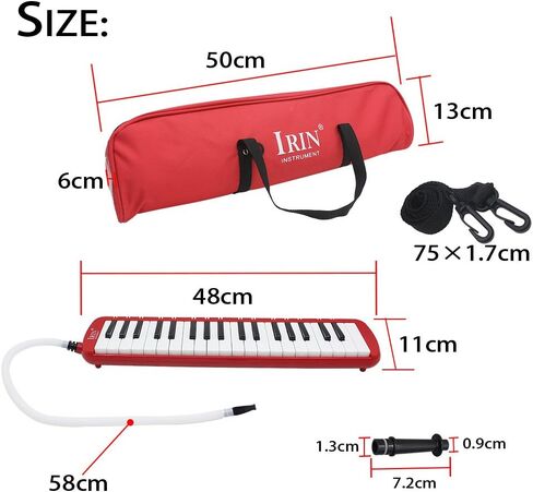 37 Keys Piano Melodica, Professional Beginners Melodica Plastic 37 Keys Instrument with 2 Mouthpieces and Carrying Bag for Students Beginners Kids () in Saudi Arabia