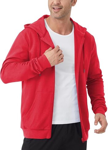 Idtswch Mens Tall Lightweight Hoodies Zip Up Sweatshirt Slim Fit Jacket in Saudi Arabia