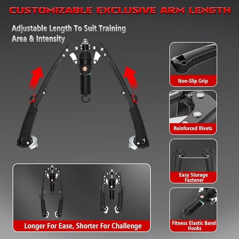 جهاز تدريب الذراع تويستر، جهاز تمرين الصدر الهيدروليكي 3 في 1 قابل للتعديل (22-440 رطلاً) مع بكرة آب وخطافات شريط المقاومة، معدات رياضية منزلية للرجال والنساء لتدريب قوة الجسم بالكامل in Kuwait