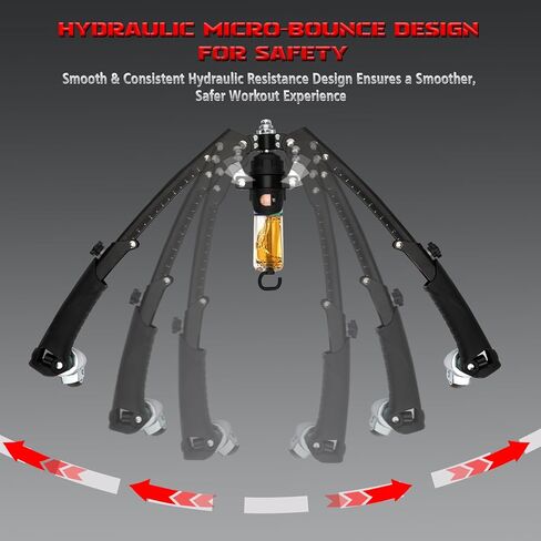 جهاز تدريب الذراع تويستر، جهاز تمرين الصدر الهيدروليكي 3 في 1 قابل للتعديل (22-440 رطلاً) مع بكرة آب وخطافات شريط المقاومة، معدات رياضية منزلية للرجال والنساء لتدريب قوة الجسم بالكامل in Kuwait