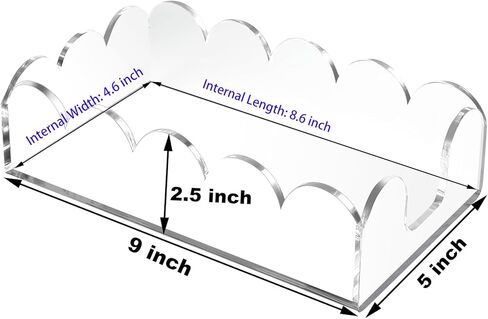 Acrylic Napkin Holder for Bathroom, Sleek Scalloped Design Guest Towel Holder, Disposable Holder Hand Towel Tray for Parties, Weddings, Party, Hotel, Restaurant and Kitchen 5 x 9 Inch 1 pcs in Saudi Arabia