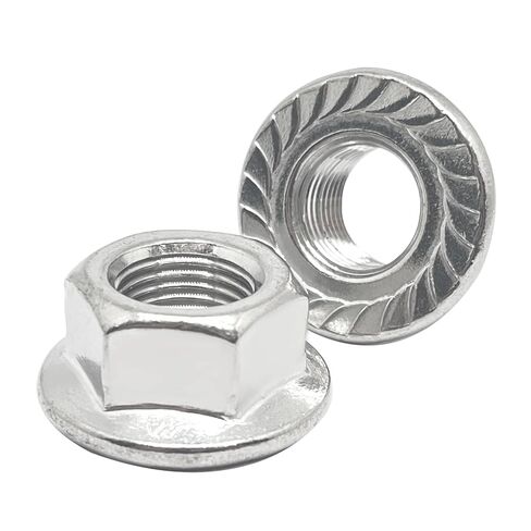2 Pcs M16-1.5mm Serrated Flange Hex Nuts,Hexagon Flange Socket Lock Nut,304 Stainless Steel,Fine Thread,Silver in Saudi Arabia