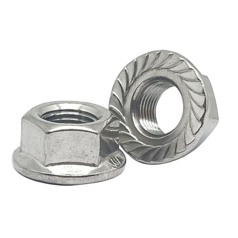 2 قطعة M16-1.5mm صواميل سداسية شفة مسننة، صامولة قفل مقبس شفة سداسية، 304 من الفولاذ المقاوم للصدأ، خيط رفيع، فضي in Saudi Arabia
