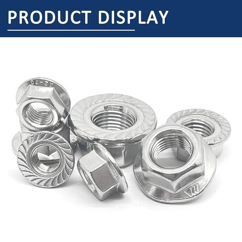 2 Pcs M16-1.5mm Serrated Flange Hex Nuts,Hexagon Flange Socket Lock Nut,304 Stainless Steel,Fine Thread,Silver in Saudi Arabia