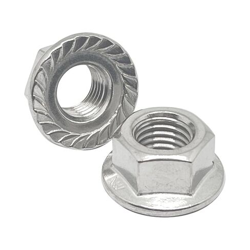 2 Pcs M16-1.5mm Serrated Flange Hex Nuts,Hexagon Flange Socket Lock Nut,304 Stainless Steel,Fine Thread,Silver in Saudi Arabia
