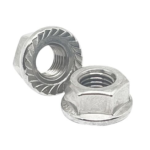 2 Pcs M16-1.5mm Serrated Flange Hex Nuts,Hexagon Flange Socket Lock Nut,304 Stainless Steel,Fine Thread,Silver in Saudi Arabia