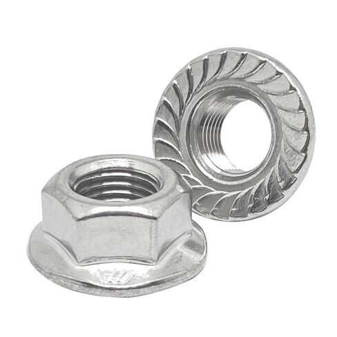 2 Pcs M16-1.5mm Serrated Flange Hex Nuts,Hexagon Flange Socket Lock Nut,304 Stainless Steel,Fine Thread,Silver in Saudi Arabia