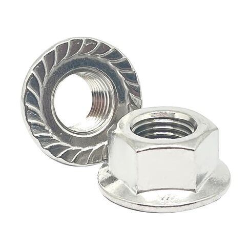 2 Pcs M16-1.5mm Serrated Flange Hex Nuts,Hexagon Flange Socket Lock Nut,304 Stainless Steel,Fine Thread,Silver in Saudi Arabia