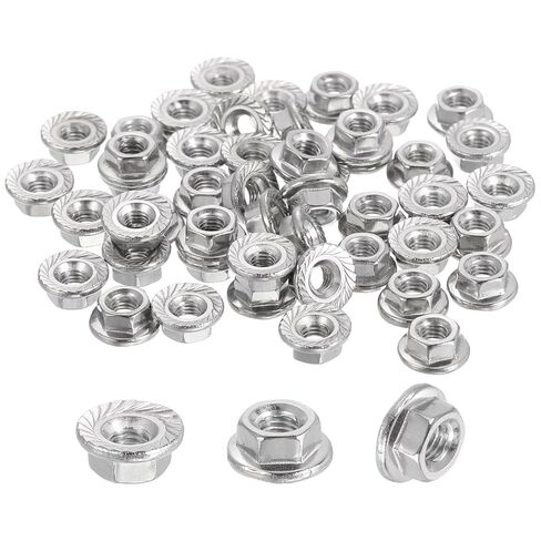 MECCANIXITY 3 Pcs M14x2mm Serrated Flange Hex Lock Nuts, 304 Stainless Steel Hexagon Flange Metric Locknuts Fasteners, Bright Finish for Furniture, Machine, DIY in Saudi Arabia