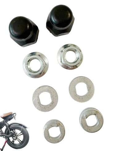 12mm Electric Bike Hub Motor Nut Kit – M12 Locknuts with Washers & Rubber Caps, 12mm Axle Hardware Set for 250W-500W E-Bike Scooter Motor, Anti-Loose Rust-Proof in Saudi Arabia