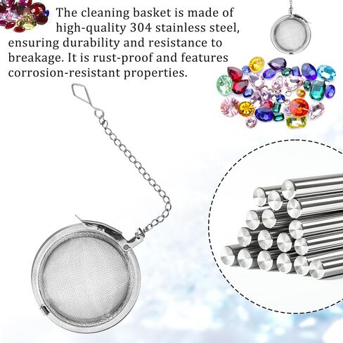 2 Pcs Ultrasonic Cleaner Baskets for Small Parts, Stainless Steel Basket for Ultrasonic Jewelry Cleaner, Small Parts Jewelry Cleaning Basket for Diamond Ring Jewelrys Cleaners in Saudi Arabia