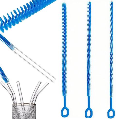 3 قطع من فرشاة تنظيف القش الطويلة مقاس 12.6 بوصة لكوب ستانلي، فرشاة القش الطويلة جدًا القابلة لإعادة الاستخدام للأكواب والمعدن والسيليكون والقش الزجاجي لزجاجات الأطفال وأكواب سيبي واليتي ومنظف الأنابيب للأنبوب in Kuwait