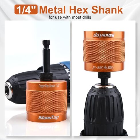 منظف ​​أنابيب نحاسية معدنية 1/2 بوصة و3/4 بوصة و1 بوصة للمثقاب، مع ساق سداسية 1/4 بوصة، تحتوي كل منها على شفرتين إضافيتين للفرشاة، لتنظيف الأنابيب النحاسية، والتلميع، وإزالة الطلاء والصدأ (برتقالي) in Kuwait