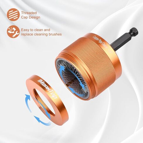 منظف ​​أنابيب نحاسية معدنية 1/2 بوصة و3/4 بوصة و1 بوصة للمثقاب، مع ساق سداسية 1/4 بوصة، تحتوي كل منها على شفرتين إضافيتين للفرشاة، لتنظيف الأنابيب النحاسية، والتلميع، وإزالة الطلاء والصدأ (برتقالي) in Kuwait