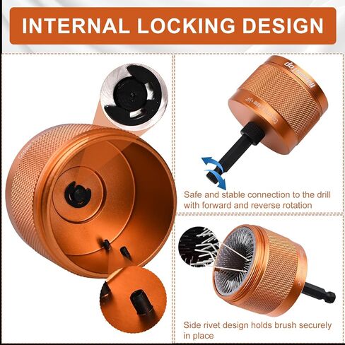 منظف ​​أنابيب نحاسية معدنية 1/2 بوصة و3/4 بوصة و1 بوصة للمثقاب، مع ساق سداسية 1/4 بوصة، تحتوي كل منها على شفرتين إضافيتين للفرشاة، لتنظيف الأنابيب النحاسية، والتلميع، وإزالة الطلاء والصدأ (برتقالي) in Kuwait