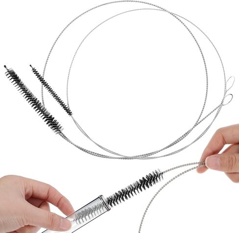 2 PCS Straw Cleaner Brush Extra Long, 39.4 in Extra Long Pipe Cleaners, Black Tube Cleaning Brush for Cleaning Straw, Feeding Tubes, Line and Pump in Saudi Arabia
