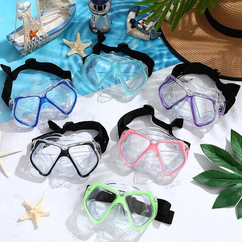 Flutesan 6 PCS نظارات سباحة للبالغين مع غطاء الأنف غلاف المرن بشكل كبير Snorkel Goggles أقنعة الغوص مع أحزمة واقي شعر النيوبرين in Saudi Arabia