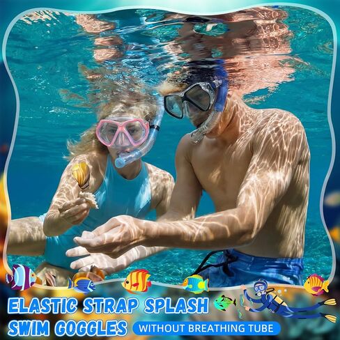 Flutesan 6 PCS نظارات سباحة للبالغين مع غطاء الأنف غلاف المرن بشكل كبير Snorkel Goggles أقنعة الغوص مع أحزمة واقي شعر النيوبرين in Saudi Arabia