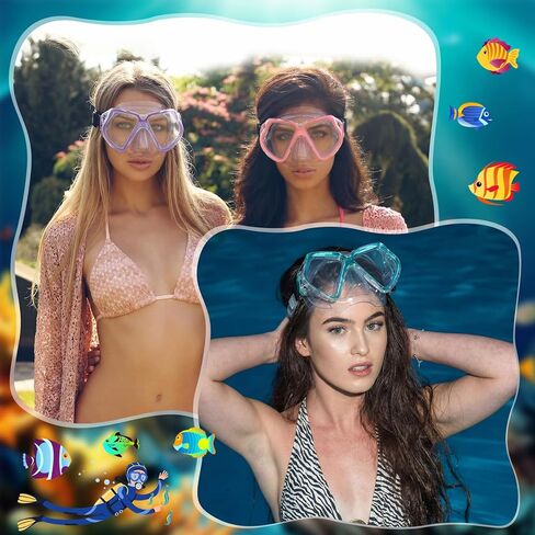 Flutesan 6 PCS نظارات سباحة للبالغين مع غطاء الأنف غلاف المرن بشكل كبير Snorkel Goggles أقنعة الغوص مع أحزمة واقي شعر النيوبرين in Saudi Arabia