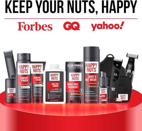 HAPPY NUTS Jock Itch OTC Antifungal Treatment Powder - 2% Miconazole Nitrate - FSA Eligible HSA - Clinically Proven Cures Most Jock Itch, Athletes Foot, Ringworm and More - Relieves Itching & Burning in Kuwait