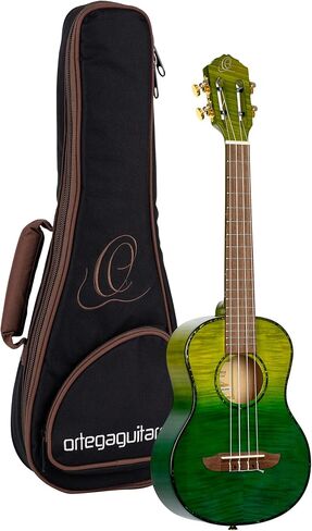 Ortega Guitars, 4-String Prism Series Slotted Headstock Tenor Ukulele w/Bag, Right, ivy fade, One Size (RUPR in Kuwait
