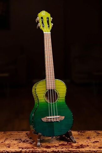 Ortega Guitars, 4-String Prism Series Slotted Headstock Tenor Ukulele w/Bag, Right, ivy fade, One Size (RUPR in Kuwait