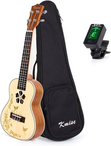 Concert Ukulele,Kmise 23 Inch Mohogany Ukelele with Bag and Digital Tuner for Adults Beginners in Kuwait