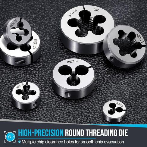 PATIKIL 1/4"-28 UNF Round Threading Die, Right Hand Alloy Steel Machine Thread, Non-Adjustable Repair Screw Cutting Tool for Mild Steel, Copper, Aluminum in Saudi Arabia