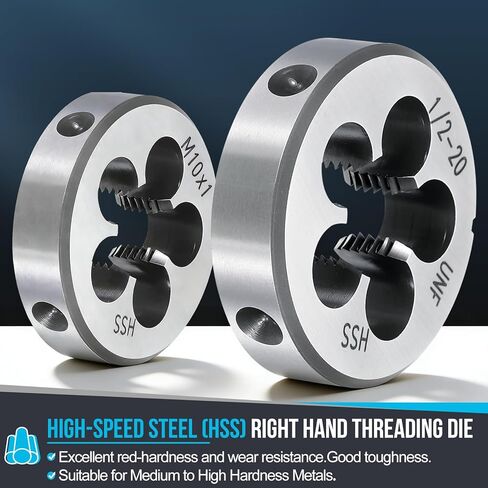 PATIKIL 3/4"-16 UNF Round Threading Die, Right Hand High-Speed Steel Machine Thread Threading Die, Non-Adjustable Thread Repair Tool for Stainless Steel, Alloy Metal - 1 Pack in Saudi Arabia