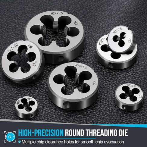 PATIKIL 3/4"-16 UNF Round Threading Die, Right Hand High-Speed Steel Machine Thread Threading Die, Non-Adjustable Thread Repair Tool for Stainless Steel, Alloy Metal - 1 Pack in Saudi Arabia