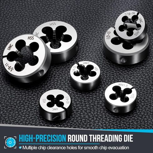 PATIKIL 5/8"-11 UNC Round Threading Die, Right Hand High-Speed Steel Machine Thread Threading Die, Adjustable Thread Repair Tool for Stainless Steel, Alloy Metal - 1 Pack in Saudi Arabia