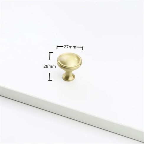 الصلبة النحاس محكم النحاس درج مقابض لقطع الأثاث خزانة باب الأجهزة 1 قطعة (013-Brass-D27mm) in Kuwait