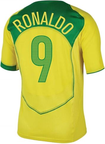 Brazil Ronaldinho #10, Ronaldo #9 Men’s Soccer Jersey Fan Edition – Short Sleeve Training & Casual Shirt – Home 2004/05 in Saudi Arabia