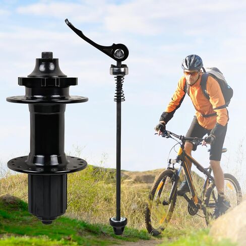 DH901YR 8/9/10-Speed Bicycle Rear Wheel Hub,6-Bolt Disc Brake,2 Sealed Bearings,M10*135mm OLD,14G*36H,HG Cassette Freehub,Quick-Release,Lightweight Aluminum,Black for MTB/Commuter/Touring Bikes in Kuwait